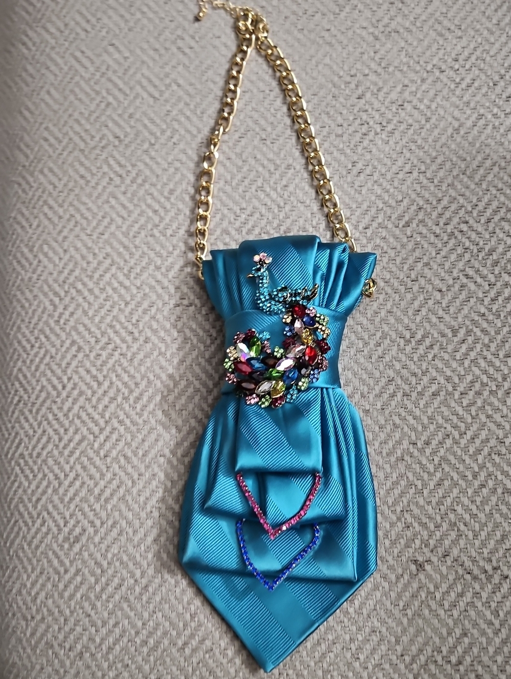 Unique Peacock Necktie Necklace